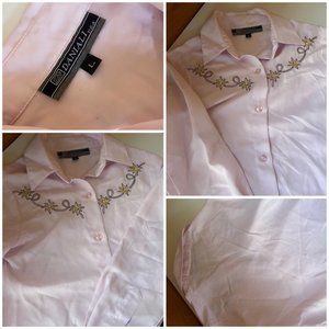 Daniali Girls Western Show Shirt - Size Large - Silk Style - Long Sleeve - Pink